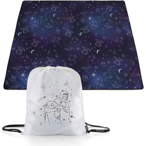 Picnic TIME Disney Mickey Mouse Impresa Picnic Blanket, Lightweight Beach Blanket, Machine Washable, (Mickey Face with Red Background)(Star Wars the Mandalorian Grogu – Black)