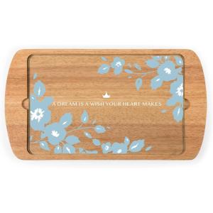 Picnic TIME Disney Princess Frozen 2 Billboard Glass Top Cheese Board, Serving Platter, Cheese Boards Charcuterie Boards, (Parawood)(Cinderella – Parawood)