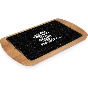 Picnic TIME Disney Princess Frozen 2 Billboard Glass Top Cheese Board, Serving Platter, Cheese Boards Charcuterie Boards, (Parawood)(Star Wars Scroll – Parawood)