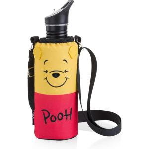 Picnic TIME Disney Winnie The Pooh Bottle Cooler Tote with Bottle, Insulated Water Bottle Carrier, (Red & Yellow)