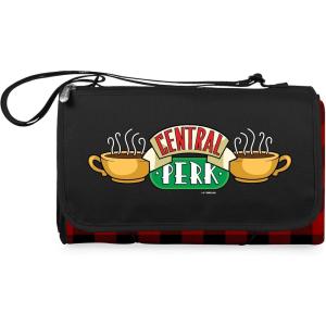 Picnic TIME Friends Central Perk Blanket Tote Outdoor Picnic Blanket, Beach Blanket, Camping Blanket, (Red & Black Buffalo Plaid Pattern)(Friends Central Perk-red & Black Plaid)