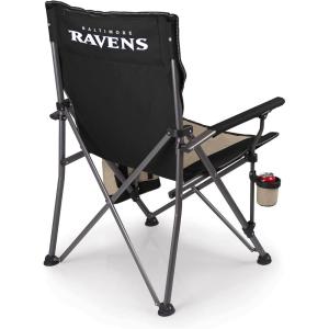Picnic TIME NCAA Big Bear XXL Camp Chair with Cooler, Heavy Duty Beach Chair, 500 lb Capacity Camping Chair with Carry Bag, (Black)(Arkansas Razorbacks)