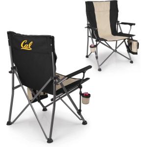 Picnic TIME NCAA Big Bear XXL Camp Chair with Cooler, Heavy Duty Beach Chair, 500 lb Capacity Camping Chair with Carry Bag, (Black)(Cal Bears)