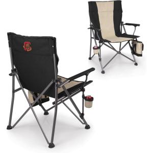 Picnic TIME NCAA Big Bear XXL Camp Chair with Cooler, Heavy Duty Beach Chair, 500 lb Capacity Camping Chair with Carry Bag, (Black)(Cornell Big Red)
