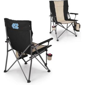 Picnic TIME NCAA Big Bear XXL Camp Chair with Cooler, Heavy Duty Beach Chair, 500 lb Capacity Camping Chair with Carry Bag, (Black)(North Carolina Tar Heels)