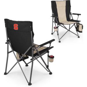 Picnic TIME NCAA Big Bear XXL Camp Chair with Cooler, Heavy Duty Beach Chair, 500 lb Capacity Camping Chair with Carry Bag, (Black)(Syracuse Orange)