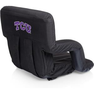 Picnic TIME NCAA Cal Bears Ventura Reclining Stadium Seat with Back Support – Bleacher Seat – Beach Floor Chair(Black)