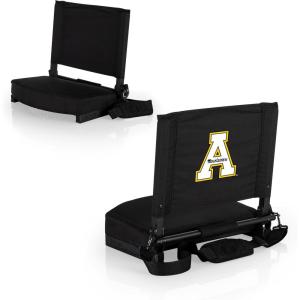 Picnic TIME NCAA Georgia Bulldogs Gridiron Stadium Seat, Lightweight, Portable Folding Chair for Bleachers and Benches, (Black)(App State Mountaineers)
