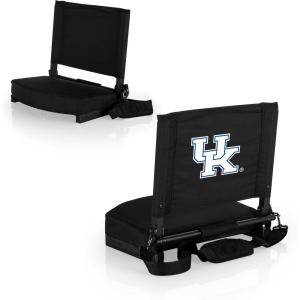 Picnic TIME NCAA Georgia Bulldogs Gridiron Stadium Seat, Lightweight, Portable Folding Chair for Bleachers and Benches, (Black)(Kentucky Wildcats)