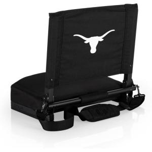 Picnic TIME NCAA Georgia Bulldogs Gridiron Stadium Seat, Lightweight, Portable Folding Chair for Bleachers and Benches, (Black)(Texas Longhorns)