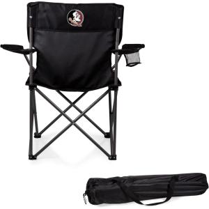 Picnic TIME NCAA PTZ Camp Chair, Picnic Chair, Beach Chair with Carrying Bag, (Black)(Florida State Seminoles)