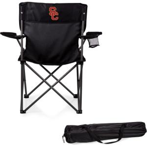 Picnic TIME NCAA PTZ Camp Chair, Picnic Chair, Beach Chair with Carrying Bag, (Black)(USC Trojans)