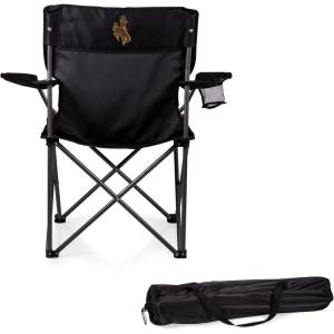 Picnic TIME NCAA PTZ Camp Chair, Picnic Chair, Beach Chair with Carrying Bag, (Black)(Wyoming Cowboys)