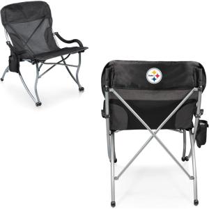 Picnic TIME NFL PT-XL Heavy Duty Camping Chair, XL Beach Chair, 400 lb Capacity Camp Chair(Pittsburgh Steelers)