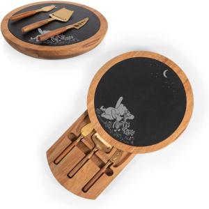 TOSCANA – a Picnic Time brand – Disney Mickey Mouse Insignia Cheese Board & Knife Set, Charcuterie Board, Serving Platter, (Acacia Wood & Slate Black with Gold Accents)(Disney Winnie the Pooh – Acacia Wood & Slate Black With Gold Accents)