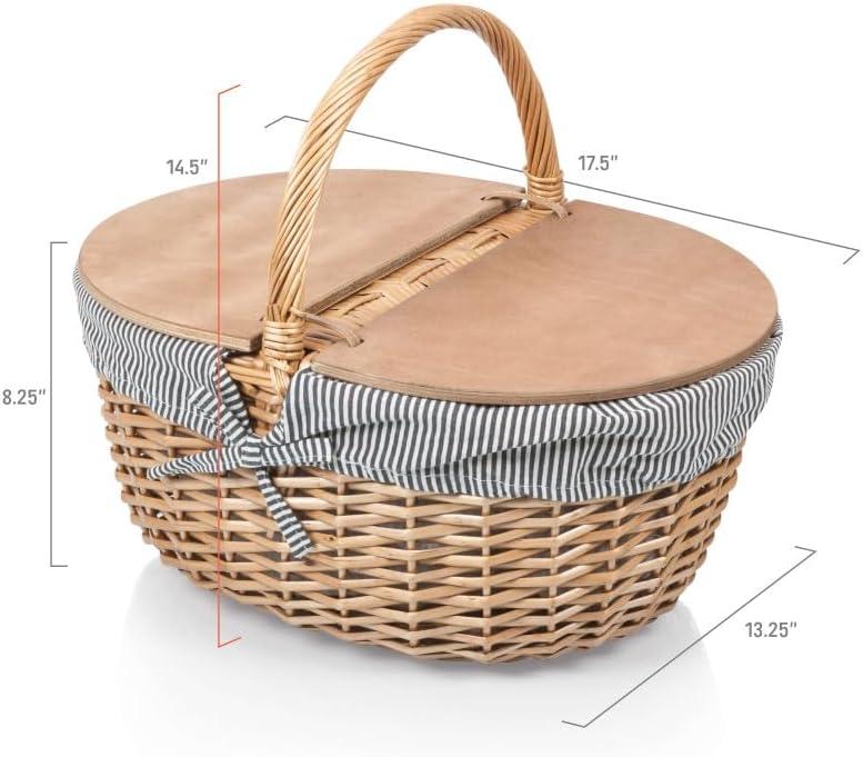 image:imagePicnic TIME Disney Nightmare Before Christmas Jack amp Sally Country Vintage Picnic Basket with Lid Wicker Picnic Basket for 2 Navy Blue amp White StripeStar Wars Mandalorian Grogu Navy Blue White Stripe