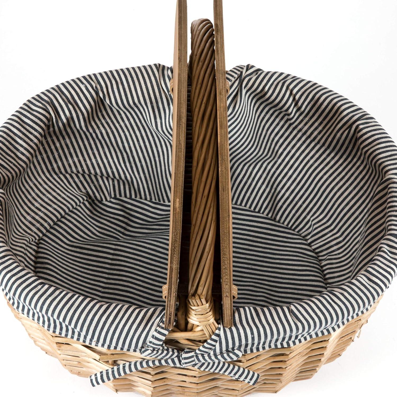 image:imagePicnic TIME Disney Nightmare Before Christmas Jack amp Sally Country Vintage Picnic Basket with Lid Wicker Picnic Basket for 2 Navy Blue amp White StripeNavy Blue White Stripe Disney Winnie the Pooh