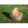 Picnic TIME Disney Nightmare Before Christmas Jack & Sally Country Vintage Picnic Basket with Lid, Wicker Picnic Basket for 2, (Navy Blue & White Stripe)(Navy Blue & White Stripe – Disney Winnie the Pooh)