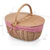 Picnic TIME Disney Nightmare Before Christmas Jack & Sally Country Vintage Picnic Basket with Lid, Wicker Picnic Basket for 2, (Navy Blue & White Stripe)(Disney Mickey & Minnie Mouse – Red & White Gingham Pattern)
