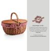 Picnic TIME Disney Nightmare Before Christmas Jack & Sally Country Vintage Picnic Basket with Lid, Wicker Picnic Basket for 2, (Navy Blue & White Stripe)(Coca-cola Red & White Gingham Pattern)