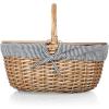 Picnic TIME Disney Nightmare Before Christmas Jack & Sally Country Vintage Picnic Basket with Lid, Wicker Picnic Basket for 2, (Navy Blue & White Stripe)(Disney Encanto Magic of Family – Navy Blue & White Stripe)