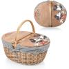 Picnic TIME Disney Nightmare Before Christmas Jack & Sally Country Vintage Picnic Basket with Lid, Wicker Picnic Basket for 2, (Navy Blue & White Stripe)(Disney Mickey Mouse & Minnie Mouse – Navy Blue & White Stripe)