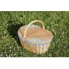 Picnic TIME Disney Nightmare Before Christmas Jack & Sally Country Vintage Picnic Basket with Lid, Wicker Picnic Basket for 2, (Navy Blue & White Stripe)(Disney Princess Cinderella – Navy Blue & White Stripe)