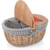 Picnic TIME Disney Nightmare Before Christmas Jack & Sally Country Vintage Picnic Basket with Lid, Wicker Picnic Basket for 2, (Navy Blue & White Stripe)(Star Wars – Navy Blue & White Stripe)
