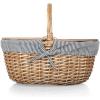 Picnic TIME Disney Nightmare Before Christmas Jack & Sally Country Vintage Picnic Basket with Lid, Wicker Picnic Basket for 2, (Navy Blue & White Stripe)(Star Wars Mandalorian Grogu – Navy Blue & White Stripe)
