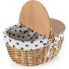 Picnic TIME Disney Nightmare Before Christmas Jack & Sally Country Vintage Picnic Basket with Lid, Wicker Picnic Basket for 2, (Navy Blue & White Stripe)(Disney Mickey Mouse – Cream With Navy Blue Pattern)