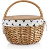 Picnic TIME Disney Nightmare Before Christmas Jack & Sally Country Vintage Picnic Basket with Lid, Wicker Picnic Basket for 2, (Navy Blue & White Stripe)(Disney Mickey Mouse – Cream With Navy Blue Pattern)