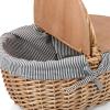 Picnic TIME Disney Nightmare Before Christmas Jack & Sally Country Vintage Picnic Basket with Lid, Wicker Picnic Basket for 2, (Navy Blue & White Stripe)(Disney Princess Cinderella – Navy Blue & White Stripe)