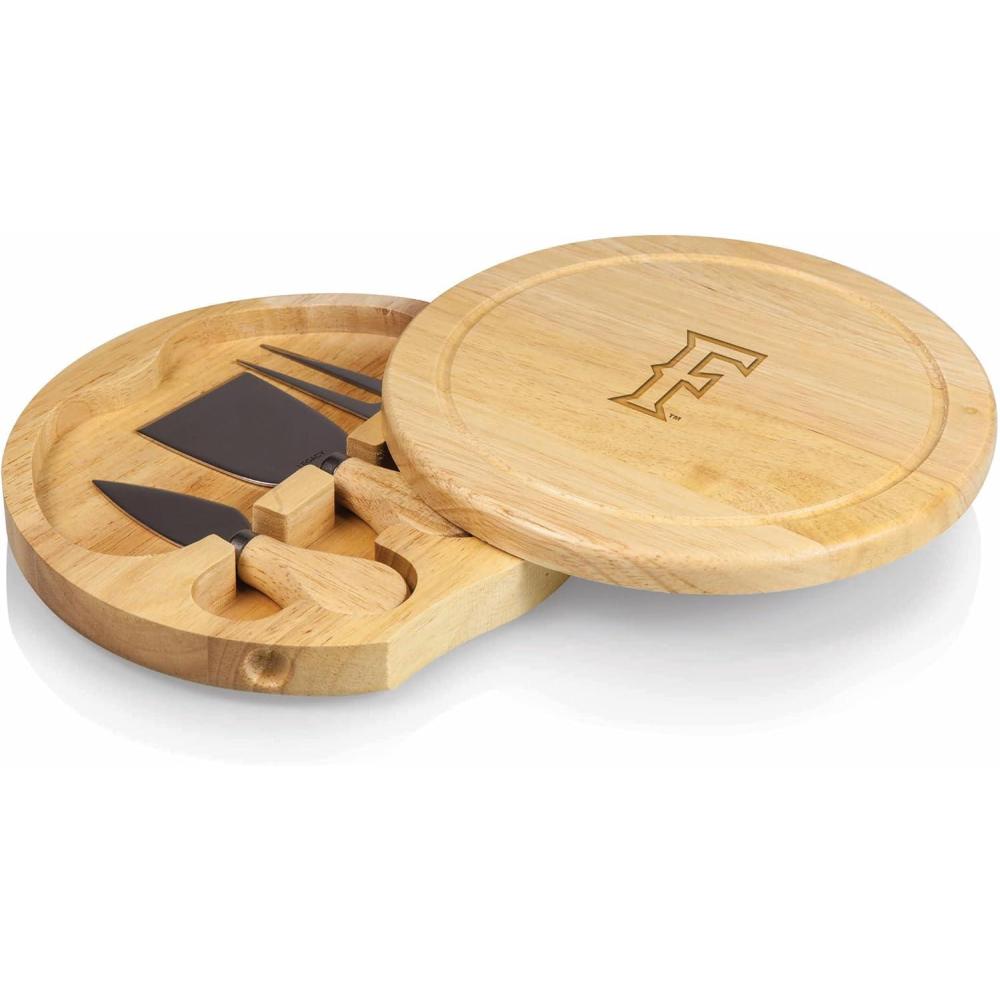 image:imagePICNIC TIME NCAA Cal State Fullerton Titans Brie Cheese Board and Knife Set Charcuterie Board Set Wood Cutting Board Parawood