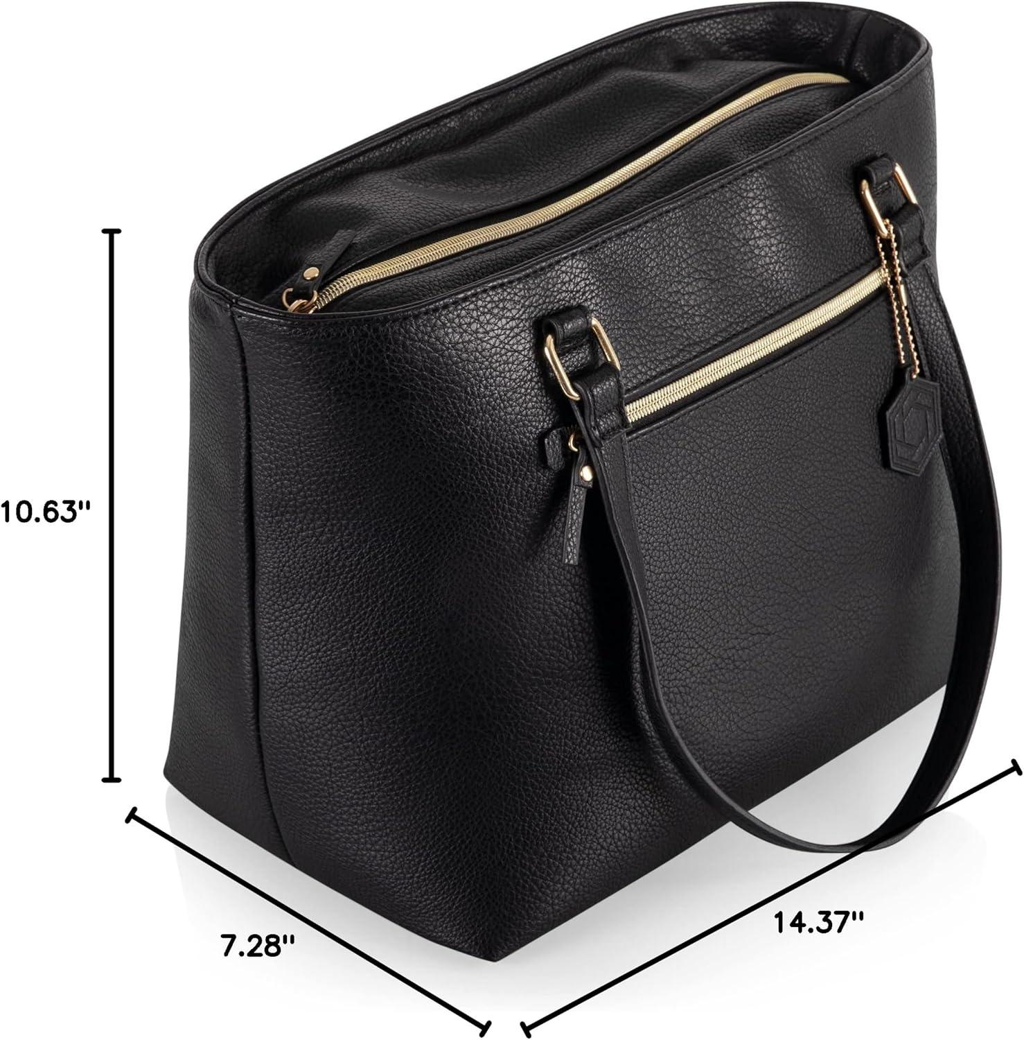 image:imageONIVA a Picnic Time brand Uptown Cooler Tote Bag Insulated Lunch Bag Stylish Beach Bag Soft Cooler Black