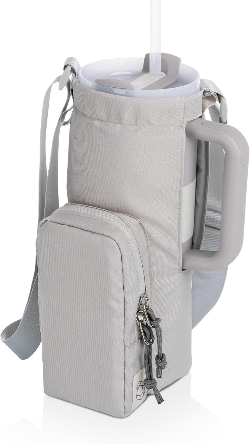 image:imagePICNIC TIME Eclipse 40 oz Tumber Tote Drink Carrier Crossbody BagGray