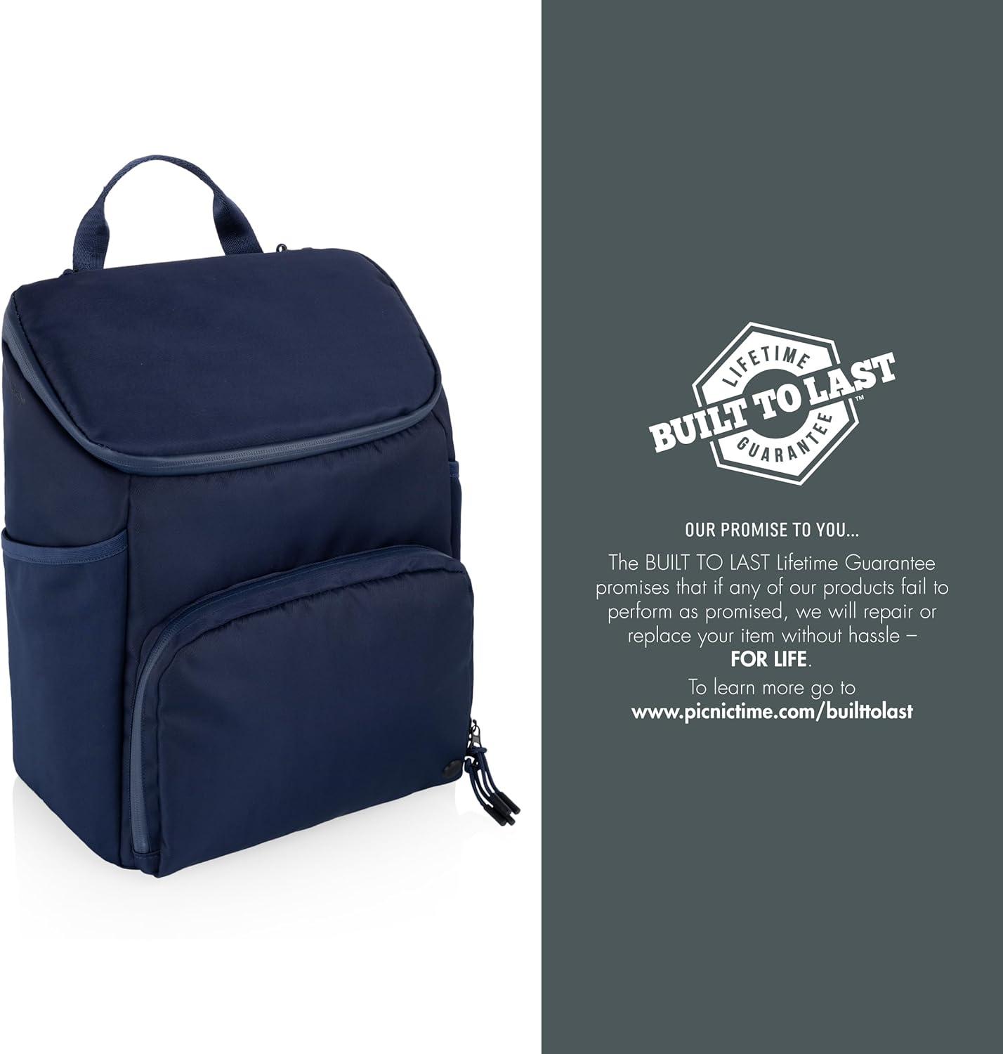 image:imagePICNIC TIME PTX Backpack Cooler Modern Backpack Cooler with 20Can Capacity Fully Insulated Outdoor Lunch Bag with Water Resistant Interior Pockets Padded Straps Black with Gray AccentsNavy Blue