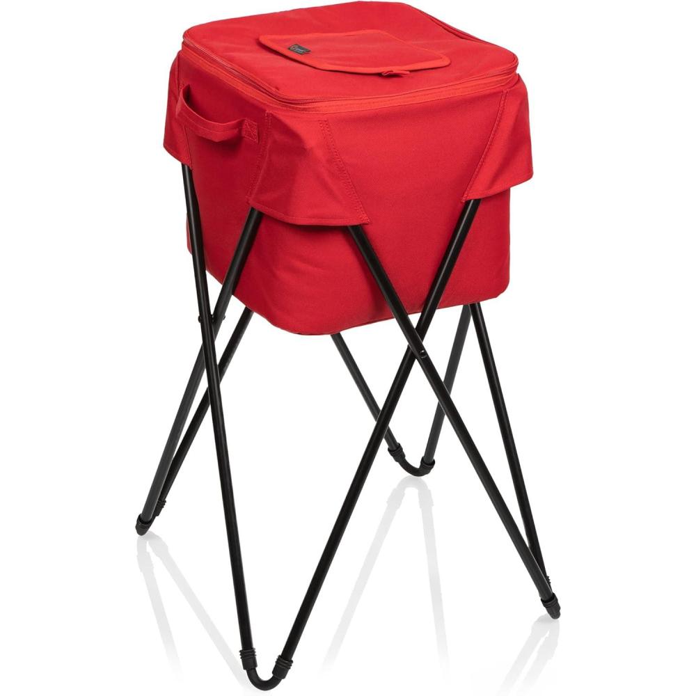 image:imageONIVA  a Picnic Time brand Camping Party Cooler with Stand Standing Ice Cooler Bag Leakproof Tub Cooler Stand with Travel BagRed