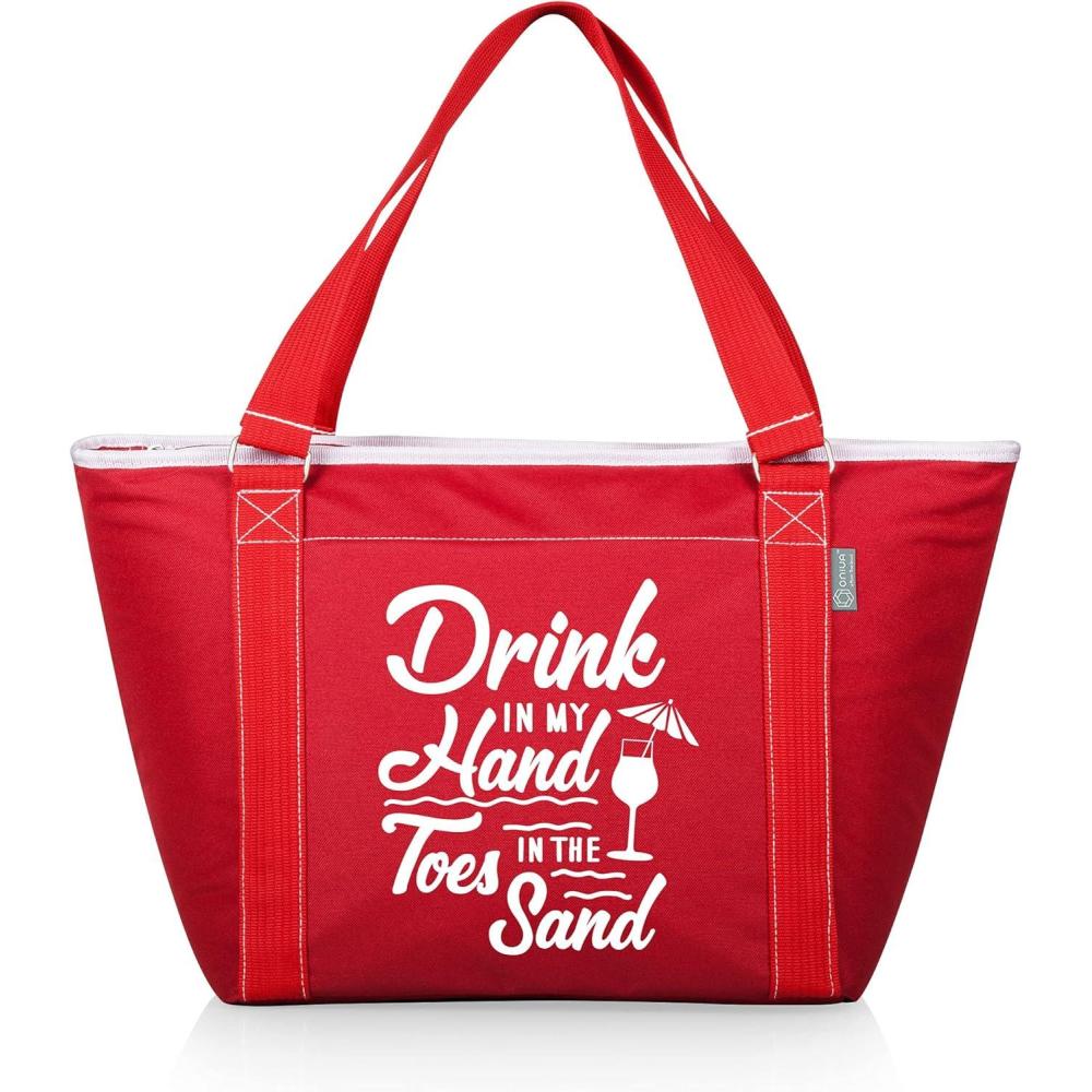 image:imagePICNIC TIME Personalized Topanga Tote Cooler Bag  Soft Cooler Bag  Picnic CoolerRed