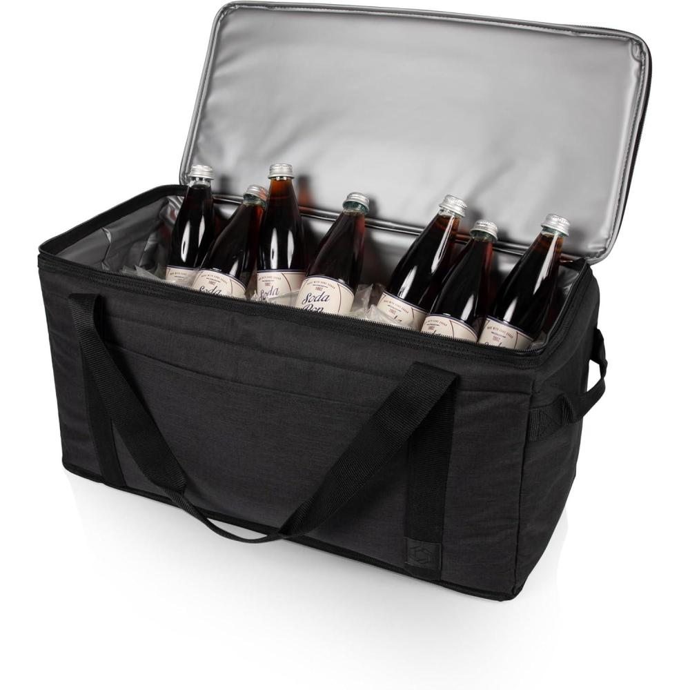 image:imagePicnic TIME 64 Can Collapsible Cooler Large Insulated Soft Cooler Bag Portable Beach Cooler with Shoulder StrapBlack