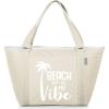 PICNIC TIME Personalized Topanga Tote Cooler Bag – Soft Cooler Bag – Picnic Cooler(Beige)
