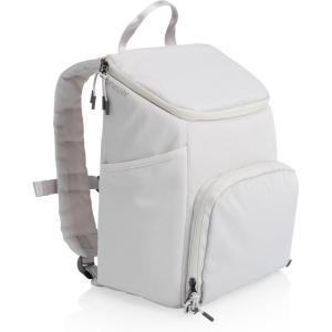PICNIC TIME PTX Backpack Cooler, Modern Backpack Cooler with 20-Can Capacity, Fully Insulated Outdoor Lunch Bag with Water Resistant Interior, Pockets, Padded Straps, (Black with Gray Accents)(Halo Gray)