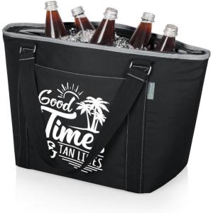 PICNIC TIME Personalized Topanga Tote Cooler Bag – Soft Cooler Bag – Picnic Cooler(Black)