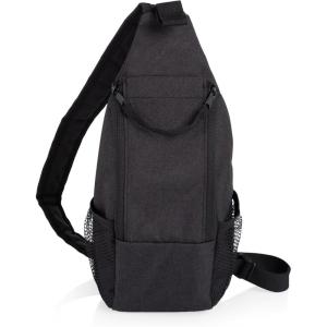 Picnic TIME Strider Crossbody Cooler Sling Bag, Insulated Fanny Pack, (Black)