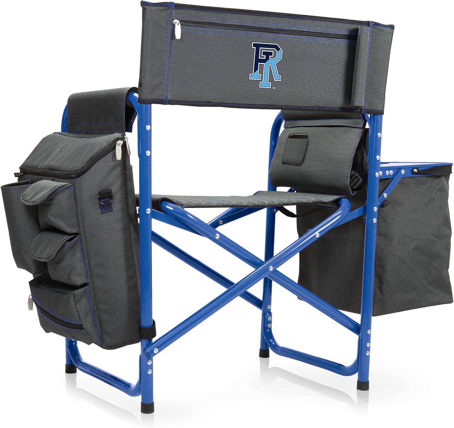 image:imageNCAA Baylor Bears Fusion Camping Chair with Side Table and Soft Cooler Beach Chair for Adults Lawn ChairDark Gray With Blue Accents