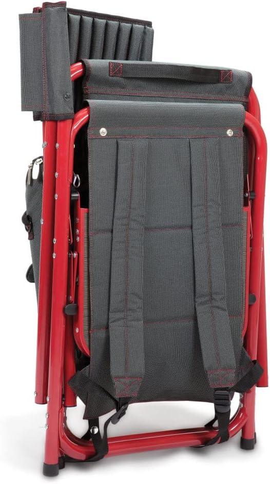 image:imageNCAA Baylor Bears Fusion Camping Chair with Side Table and Soft Cooler Beach Chair for Adults Lawn ChairDark Gray With Red Accents