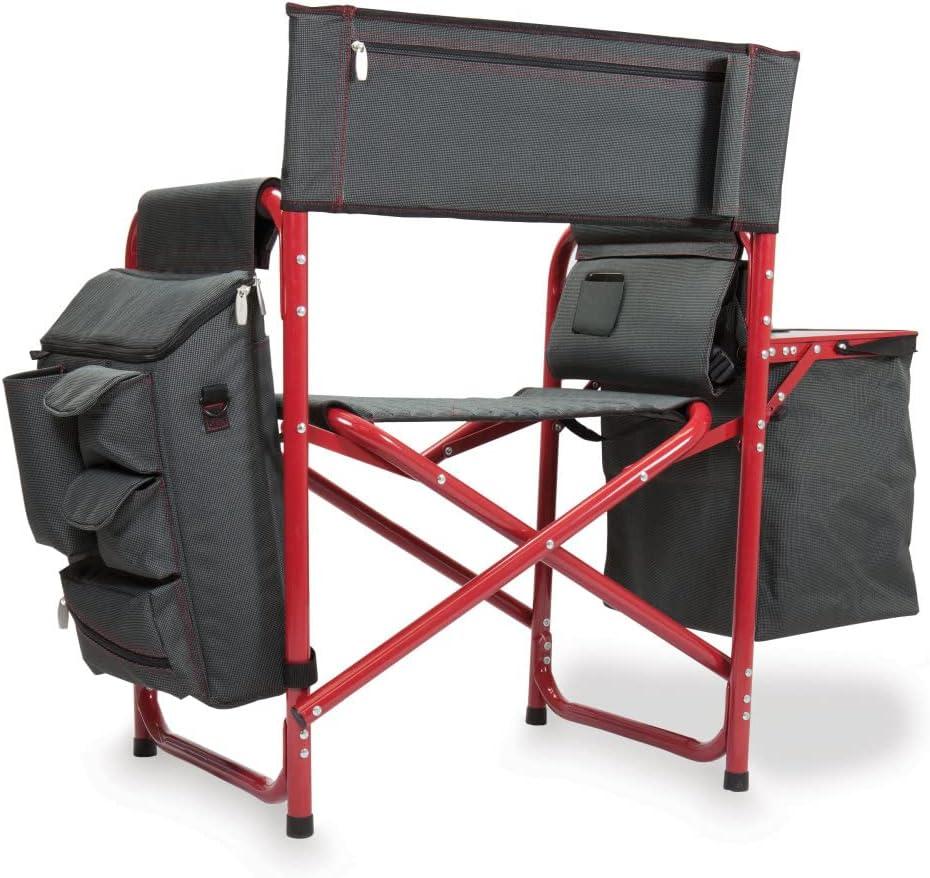 image:imageNCAA Baylor Bears Fusion Camping Chair with Side Table and Soft Cooler Beach Chair for Adults Lawn ChairDark Gray With Red Accents
