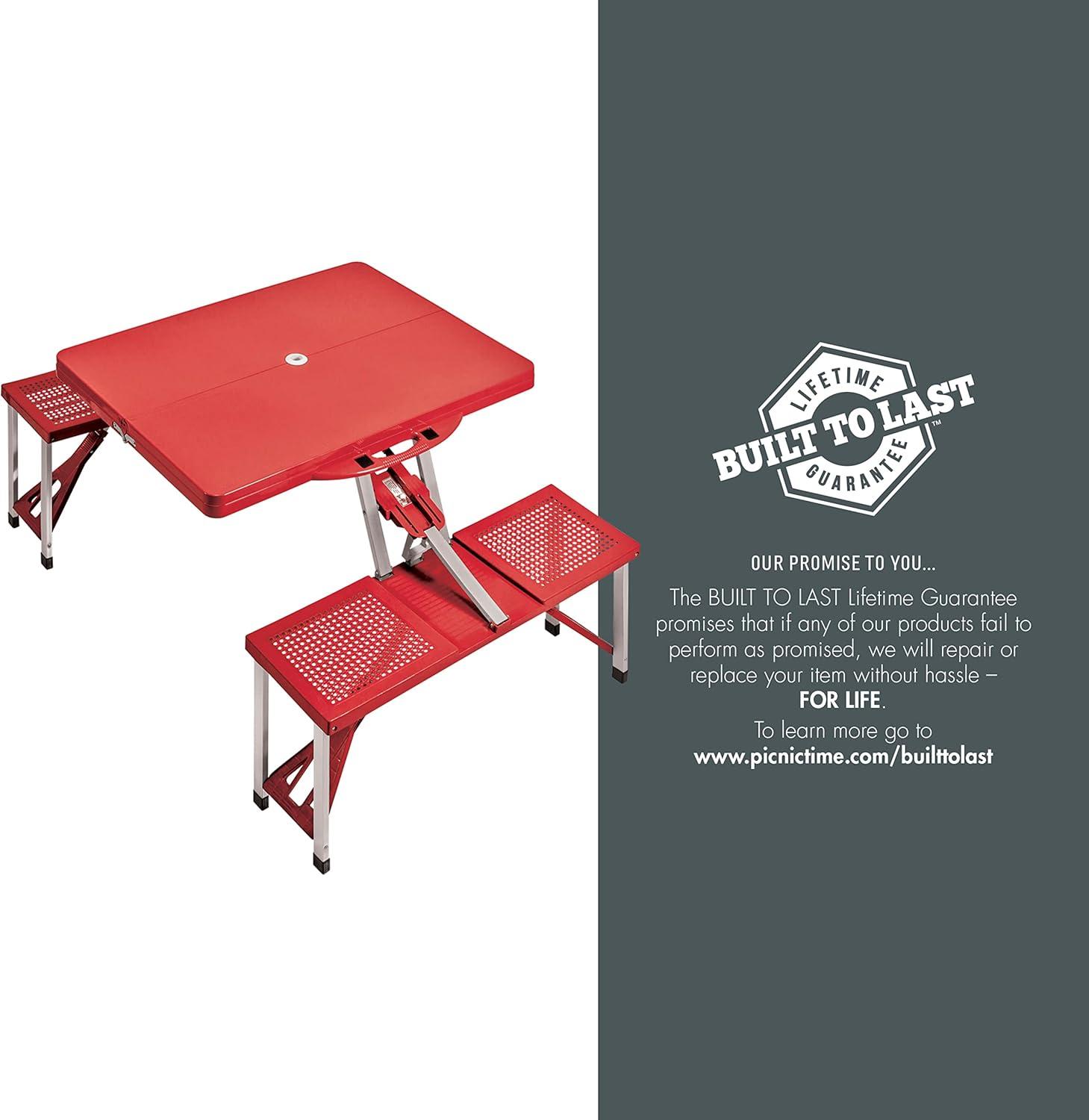 image:imagePICNIC TIME NCAA North Carolina Tar Heels Folding Picnic Table Camping Table Outdoor Table with Umbrella HoleRed
