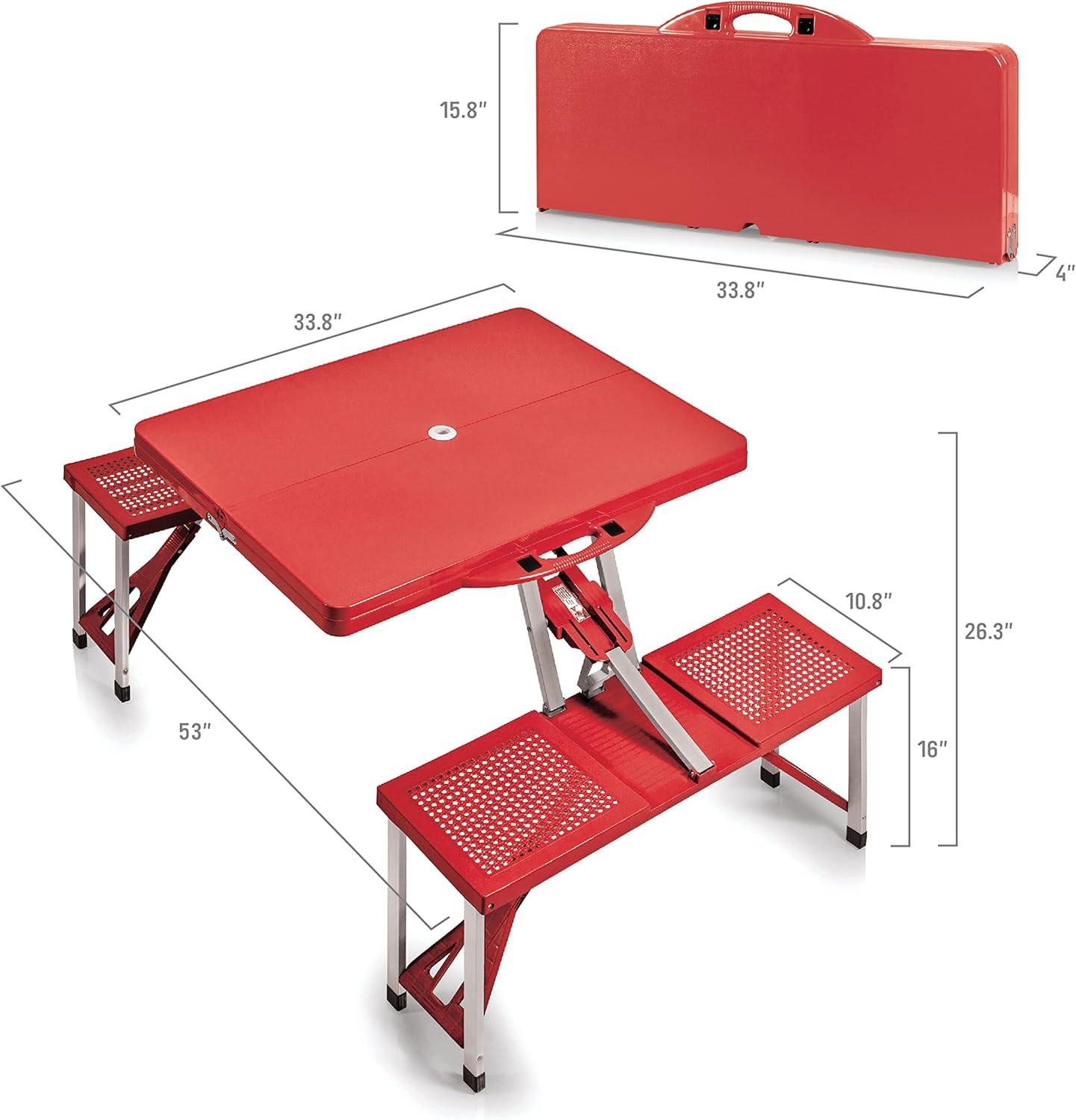image:imagePICNIC TIME NCAA North Carolina Tar Heels Folding Picnic Table Camping Table Outdoor Table with Umbrella HoleRed