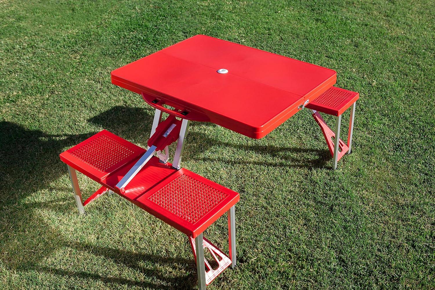 image:imagePICNIC TIME NCAA North Carolina Tar Heels Folding Picnic Table Camping Table Outdoor Table with Umbrella HoleRed