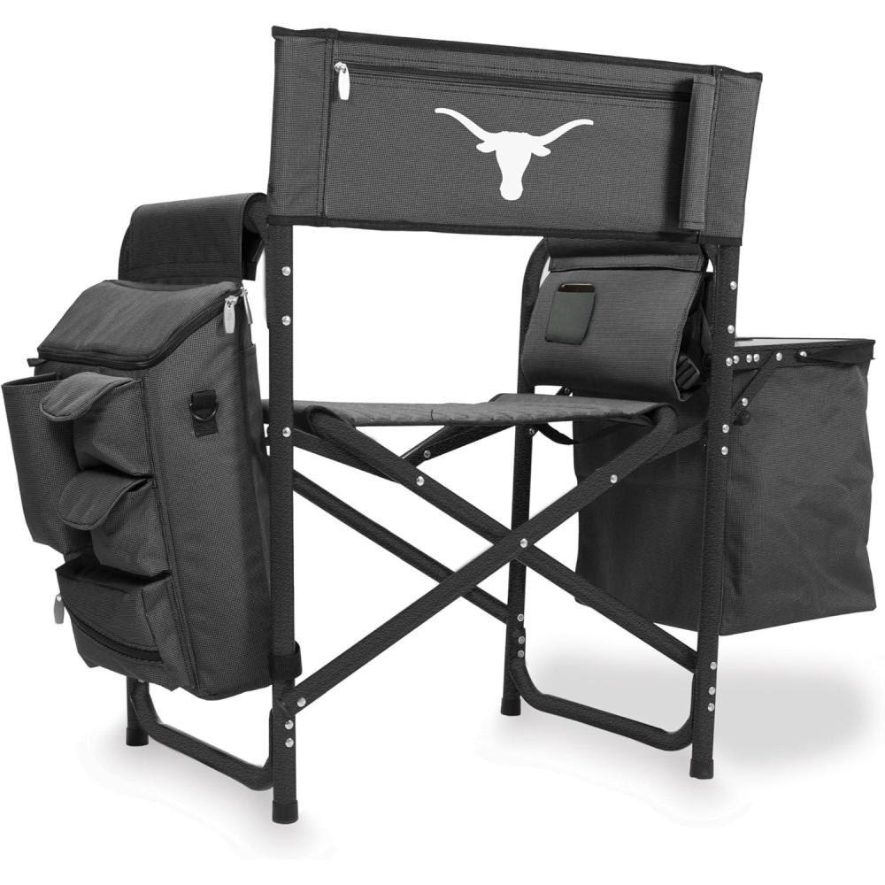 image:imageNCAA Baylor Bears Fusion Camping Chair with Side Table and Soft Cooler Beach Chair for Adults Lawn ChairDark Gray With Black Accents